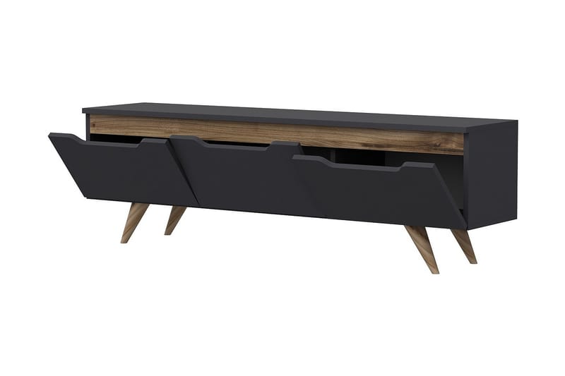 TV-BÄNK 150 cm 3 Skåp Antracit/Natur - Möbler - Vardagsrum - Tv-möbler & mediamöbler - Tv-bänkar