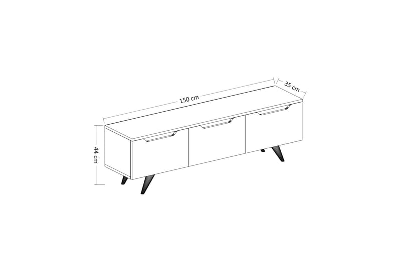 TV-BÄNK 150 cm 3 Skåp Antracit/Natur - Möbler - Vardagsrum - Tv-möbler & mediamöbler - Tv-bänkar