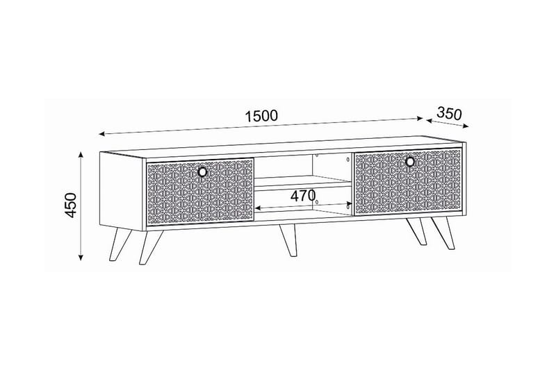 TV-BÄNK 150 cm Valnöt/Antracit - Möbler - Vardagsrum - Tv-möbler & mediamöbler - Tv-bänkar