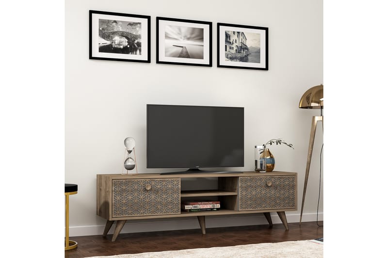 TV-BÄNK 150 cm Valnöt/Antracit - Möbler - Vardagsrum - Tv-möbler & mediamöbler - Tv-bänkar