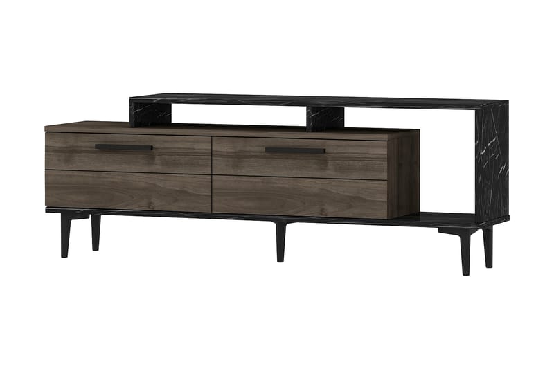 TV-BÄNK 150 cm Valnöt/Svart - Möbler - Vardagsrum - Tv-möbler & mediamöbler - Tv-bänkar