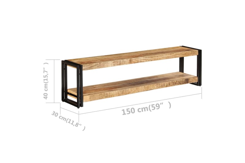 TV-bänk 150x30x40 cm massivt mangoträ - Brun - Möbler - Vardagsrum - Tv-möbler & mediamöbler - Tv-bänkar