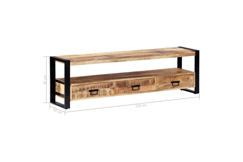 TV-bänk 150x30x45 cm massivt mangoträ - Brun - Möbler - Vardagsrum - Tv-möbler & mediamöbler - Tv-bänkar