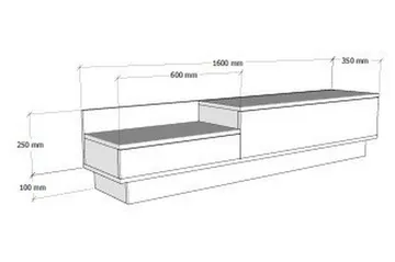 Tv-bänk 160 cm 2 Skåp - Vit/Natur - Möbler - Vardagsrum - Tv-möbler & mediamöbler - Tv-bänkar