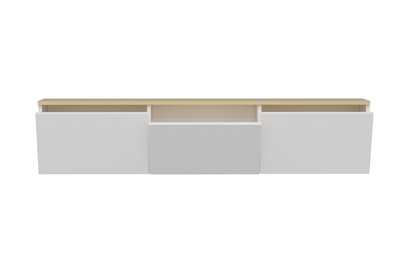 TV-BÄNK 160 cm 3 Skåp Vit/Natur - Möbler - Vardagsrum - Tv-möbler & mediamöbler - Tv-bänkar