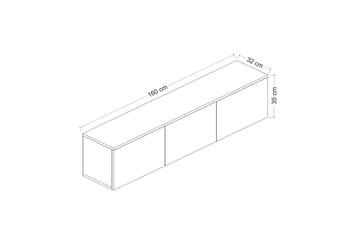 Tv-bänk 160 cm 3 Skåp - Vit/Natur - Möbler - Vardagsrum - Tv-möbler & mediamöbler - Tv-bänkar