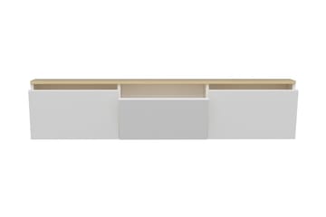 Tv-bänk 160 cm 3 Skåp - Vit/Natur - Möbler - Vardagsrum - Tv-möbler & mediamöbler - Tv-bänkar