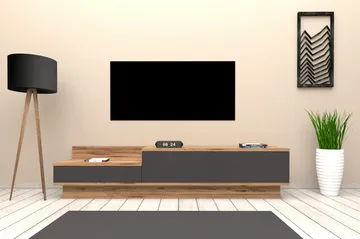 Tv-bänk 160 cm - Natur/Antracit - Möbler - Vardagsrum - Tv-möbler & mediamöbler - Tv-bänkar