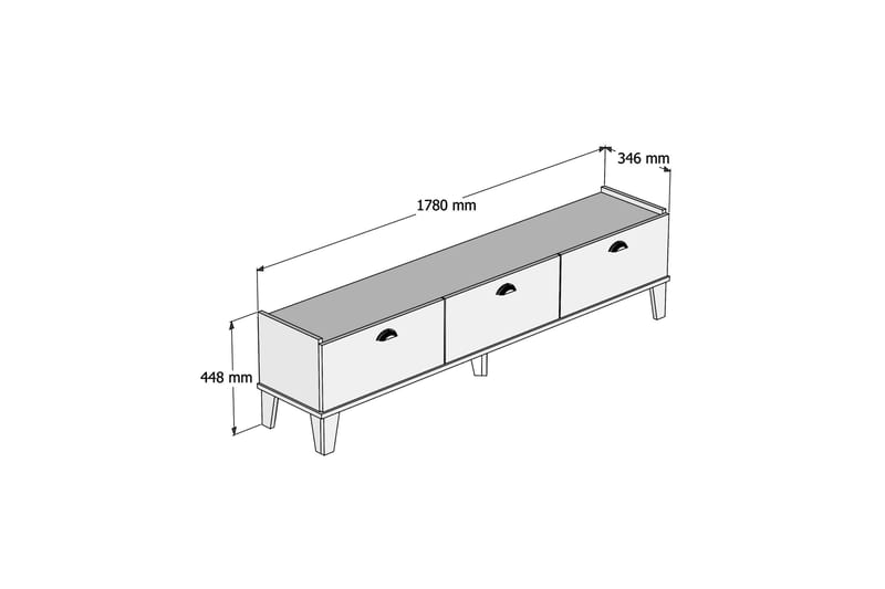 TV-BÄNK 178 cm Natur/Svart - Möbler - Vardagsrum - Tv-möbler & mediamöbler - Tv-bänkar