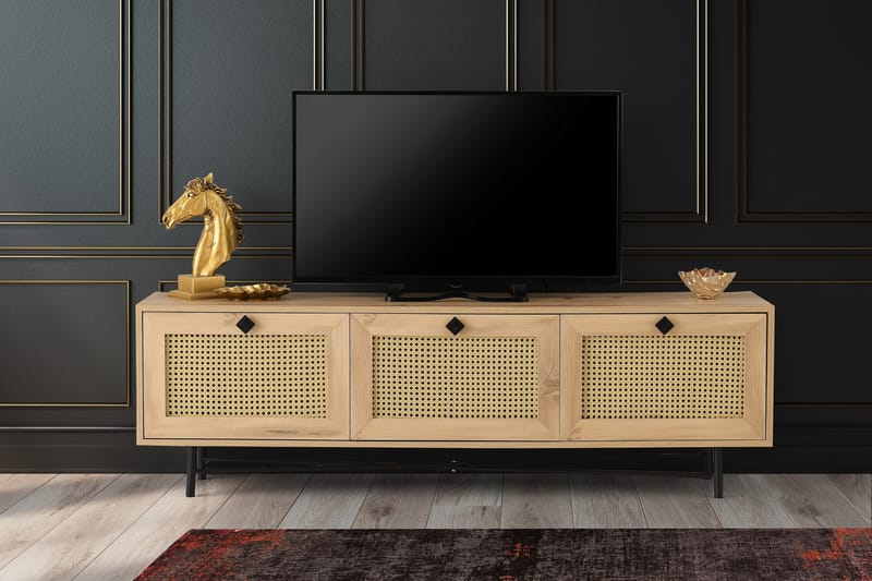 TV-BÄNK 180 cm Natur/Svart - Möbler - Vardagsrum - Tv-möbler & mediamöbler - Tv-bänkar
