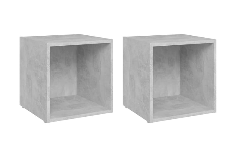 TV-bänk 2 st betonggrå 37x35x37 cm spånskiva - Grå - Möbler - Vardagsrum - Tv-möbler & mediamöbler - Tv-bänkar