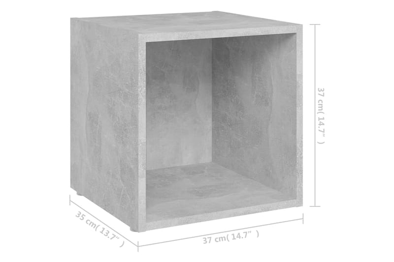TV-bänk 2 st betonggrå 37x35x37 cm spånskiva - Grå - Möbler - Vardagsrum - Tv-möbler & mediamöbler - Tv-bänkar