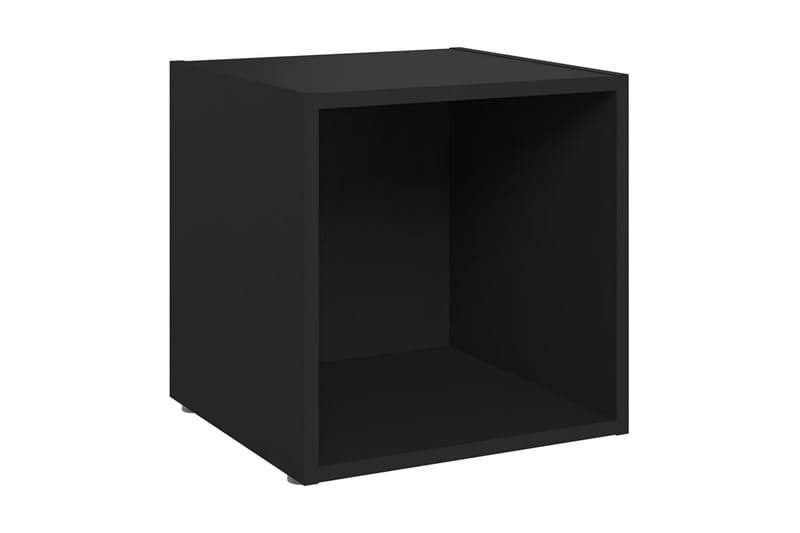TV-bänk 2 st svart 37x35x37 cm spånskiva - Svart - Tv-bänkar