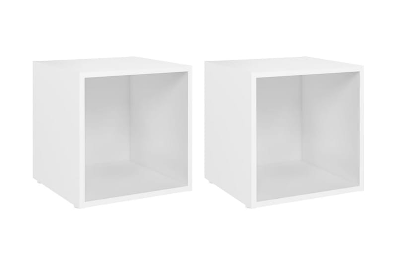TV-bänk 2 st vit 37x35x37 cm spånskiva - Vit - Möbler - Vardagsrum - Tv-möbler & mediamöbler - Tv-bänkar