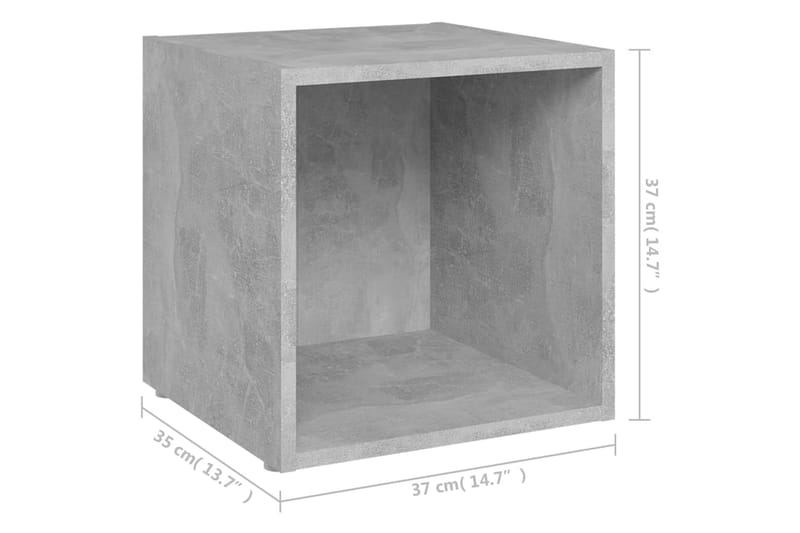 TV-bänk 4 st betonggrå 37x35x37 cm spånskiva - Grå - Tv-bänkar