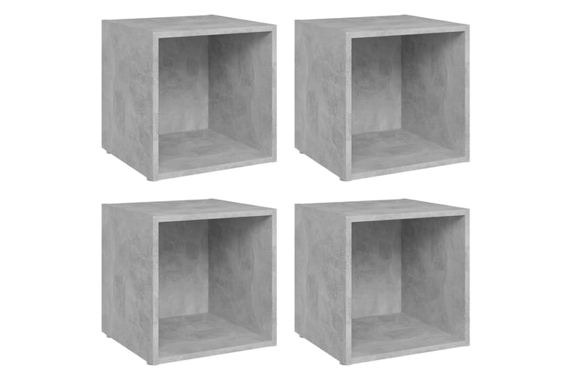 TV-bänk 4 st betonggrå 37x35x37 cm spånskiva - Grå - Möbler - Vardagsrum - Tv-möbler & mediamöbler - Tv-bänkar