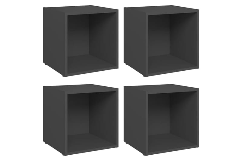 TV-bänk 4 st grå 37x35x37 cm spånskiva - Grå - Möbler - Vardagsrum - Tv-möbler & mediamöbler - Tv-bänkar