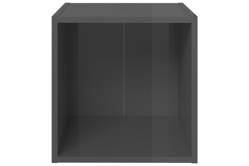 TV-bänk 4 st grå högglans 37x35x37 cm spånskiva - Grå - Tv-bänkar