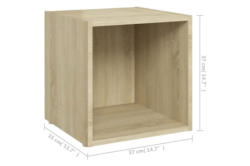TV-bänk 4 st sonoma-ek 37x35x37 cm spånskiva - Brun - Möbler - Vardagsrum - Tv-möbler & mediamöbler - Tv-bänkar