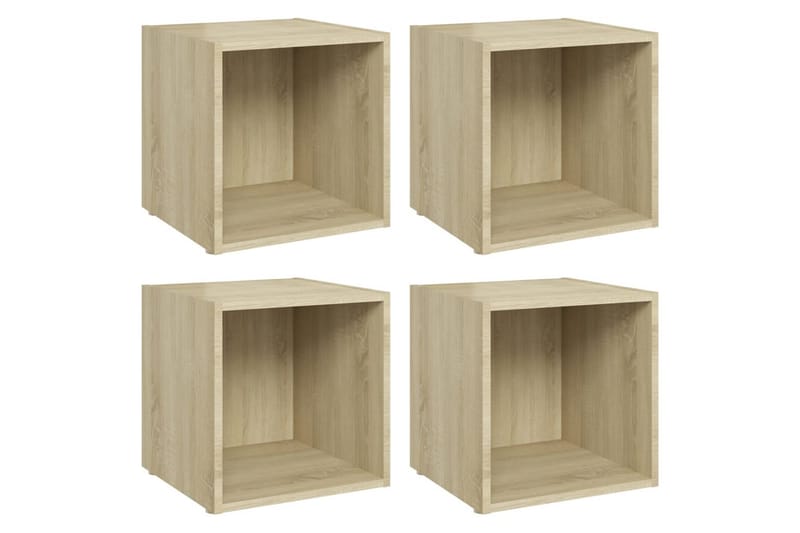 TV-bänk 4 st sonoma-ek 37x35x37 cm spånskiva - Brun - Möbler - Vardagsrum - Tv-möbler & mediamöbler - Tv-bänkar