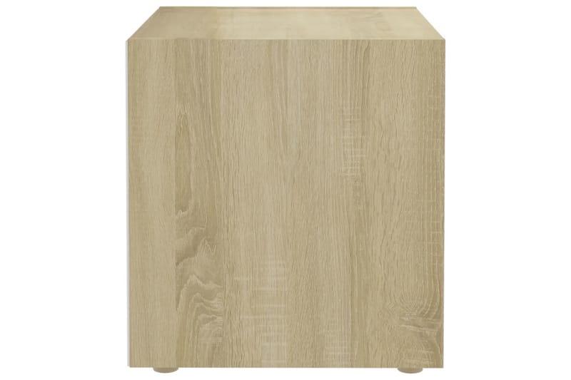 TV-bänk 4 st vit och sonoma-ek 37x35x37 cm spånskiva - Vit - Möbler - Vardagsrum - Tv-möbler & mediamöbler - Tv-bänkar