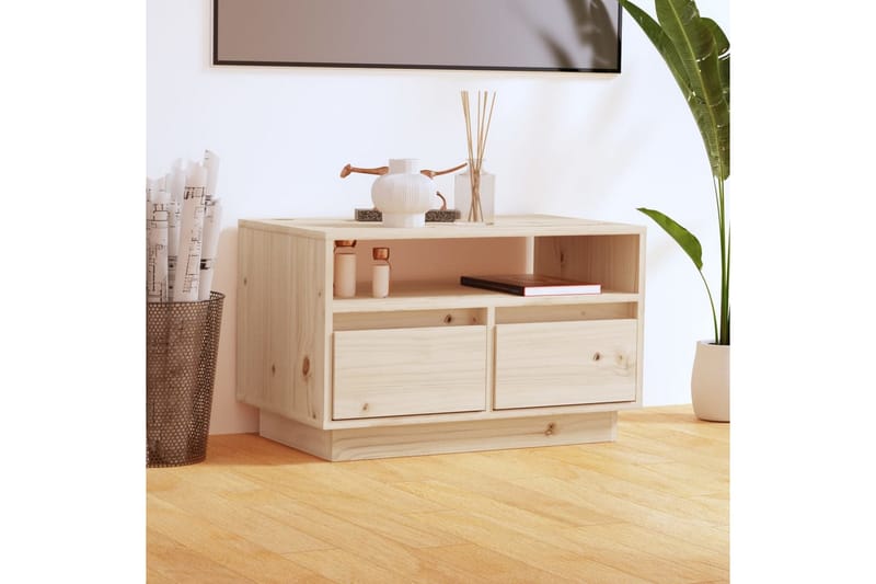 Tv-bänk 60x35x37 cm massiv furu - Brun - Möbler - Vardagsrum - Tv-möbler & mediamöbler - Tv-bänkar