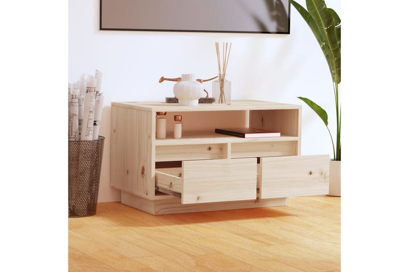 Tv-bänk 60x35x37 cm massiv furu - Brun - Möbler - Vardagsrum - Tv-möbler & mediamöbler - Tv-bänkar