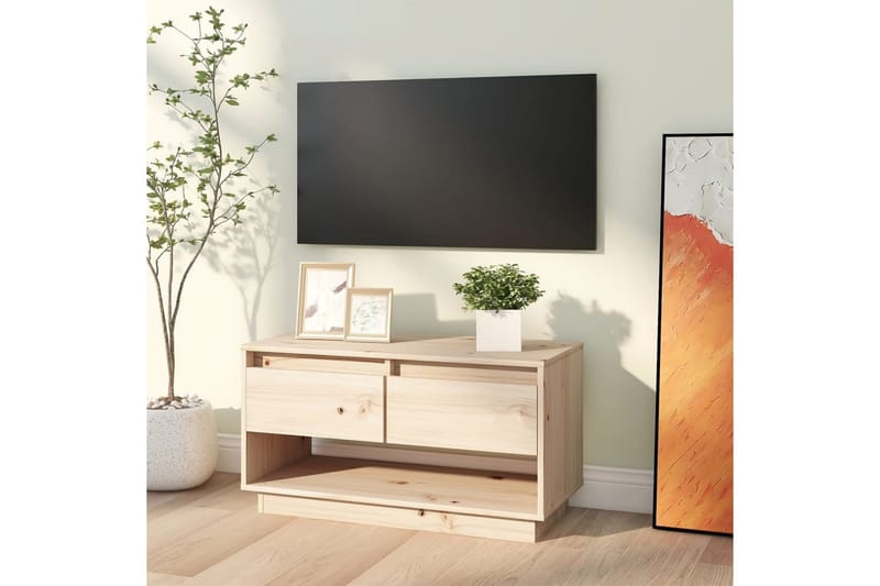 Tv-bänk 74x34x40 cm massiv furu - Brun - Möbler - Vardagsrum - Tv-möbler & mediamöbler - Tv-bänkar