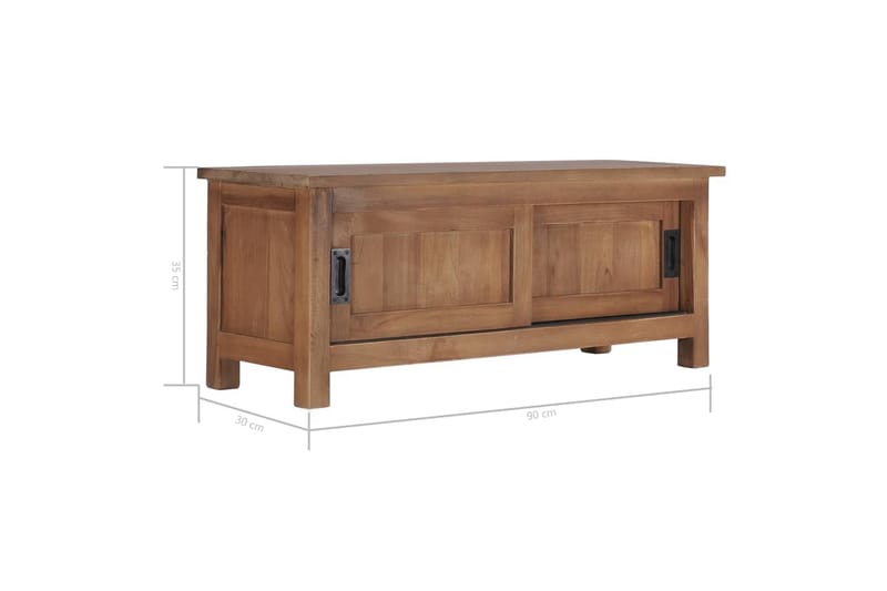 TV-bänk 90x30x35 cm massiv teak - Brun - Möbler - Vardagsrum - Tv-möbler & mediamöbler - Tv-bänkar