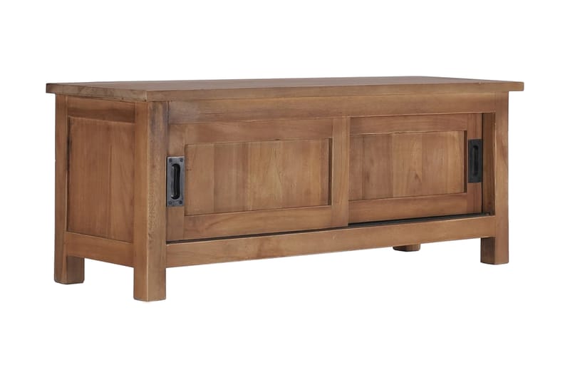 TV-bänk 90x30x35 cm massiv teak - Brun - Tv-bänkar