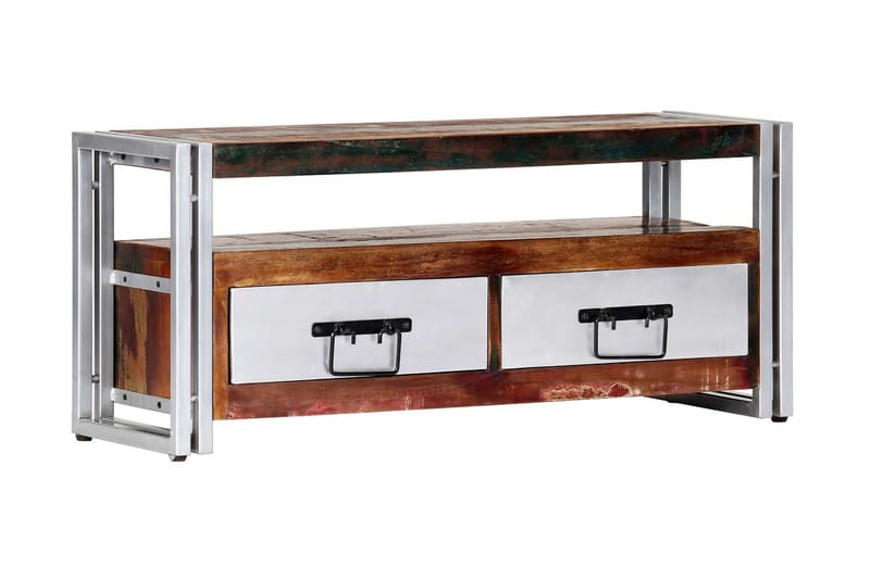 TV-bänk 90x30x40 cm massivt återvunnet trä - Flerfärgad - Möbler - Vardagsrum - Tv-möbler & mediamöbler - Tv-bänkar