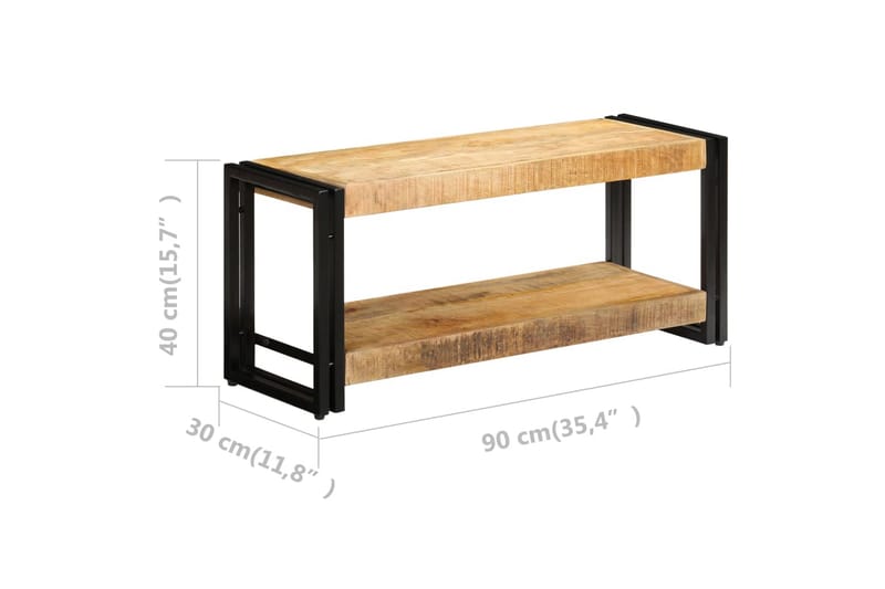 TV-bänk 90x30x40 cm massivt mangoträ - Brun - Möbler - Vardagsrum - Tv-möbler & mediamöbler - Tv-bänkar