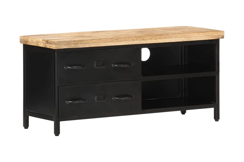 TV-bänk 90x30x41 cm grovt mangoträ - Svart - Möbler - Vardagsrum - Tv-möbler & mediamöbler - Tv-bänkar