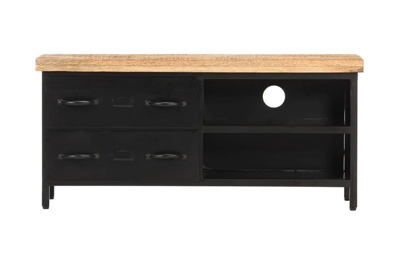 TV-bänk 90x30x41 cm grovt mangoträ - Svart - Möbler - Vardagsrum - Tv-möbler & mediamöbler - Tv-bänkar