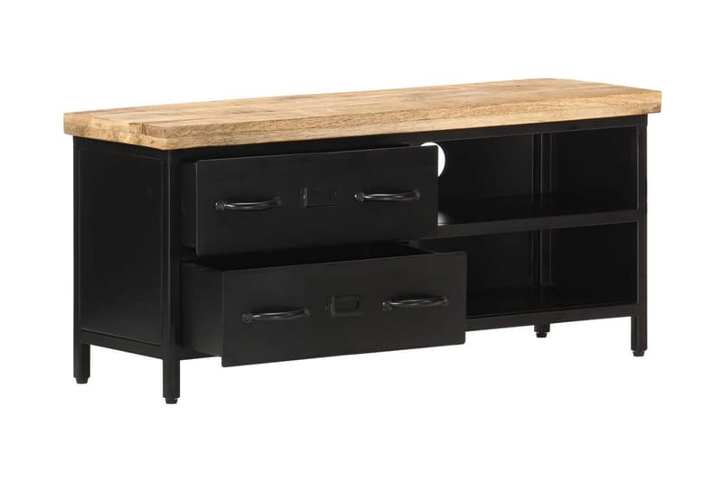 TV-bänk 90x30x41 cm grovt mangoträ - Svart - Möbler - Vardagsrum - Tv-möbler & mediamöbler - Tv-bänkar