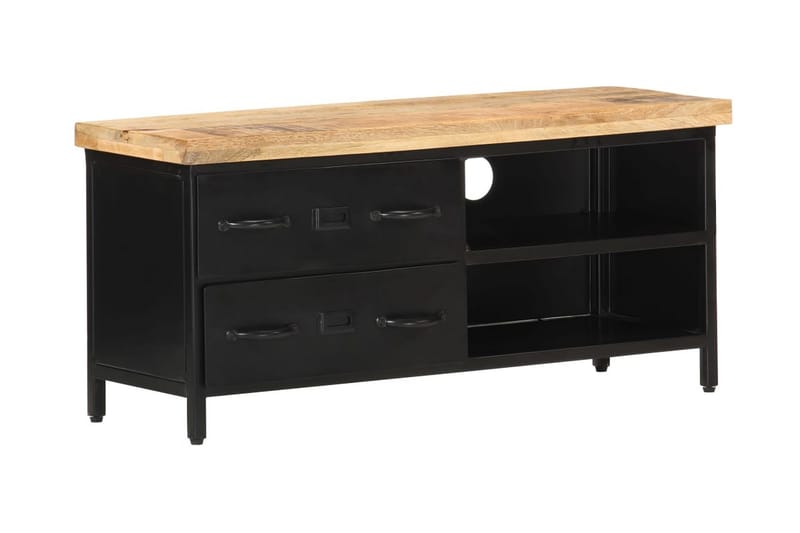 TV-bänk 90x30x41 cm grovt mangoträ - Svart - Möbler - Vardagsrum - Tv-möbler & mediamöbler - Tv-bänkar