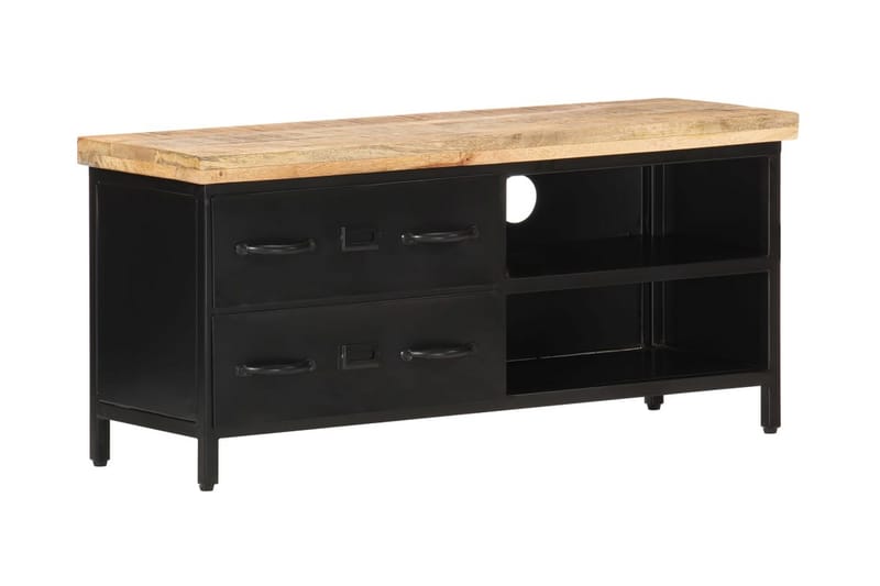 TV-bänk 90x30x41 cm grovt mangoträ - Svart - Möbler - Vardagsrum - Tv-möbler & mediamöbler - Tv-bänkar