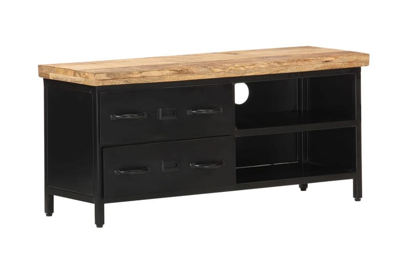 TV-bänk 90x30x41 cm grovt mangoträ - Svart - Möbler - Vardagsrum - Tv-möbler & mediamöbler - Tv-bänkar