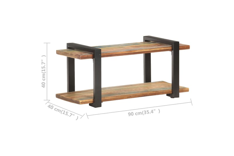 TV-bänk 90x40x40 cm massivt återvunnet trä - Brun - Möbler - Vardagsrum - Tv-möbler & mediamöbler - Tv-bänkar