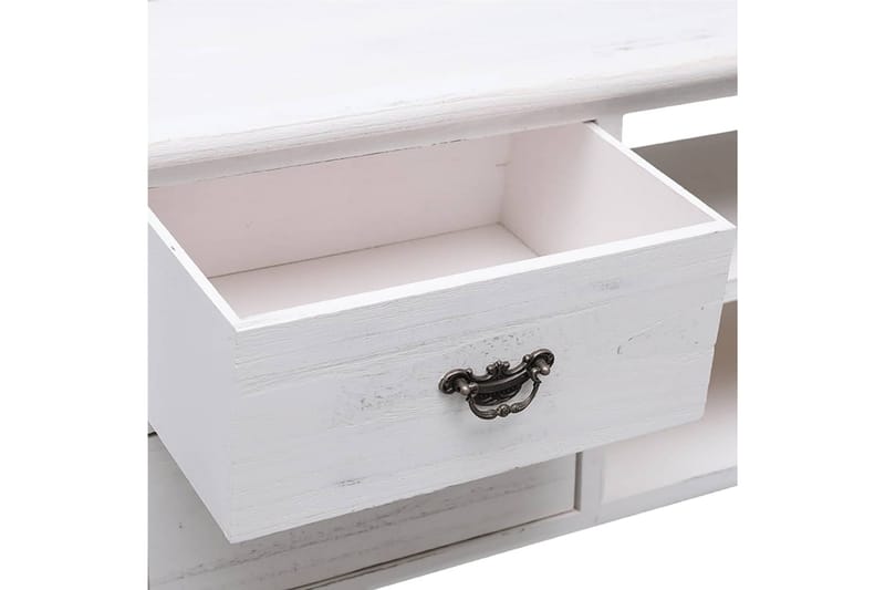 Tv-bänk antikvit 108x30x40 cm massivt kejsarträ - Vit - Möbler - Vardagsrum - Tv-möbler & mediamöbler - Tv-bänkar