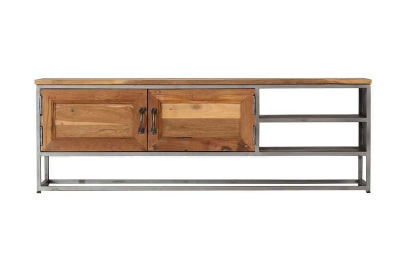 TV-bänk återvunnen teak och stål 120x30x40 cm - Brun - Möbler - Vardagsrum - Tv-möbler & mediamöbler - Tv-bänkar