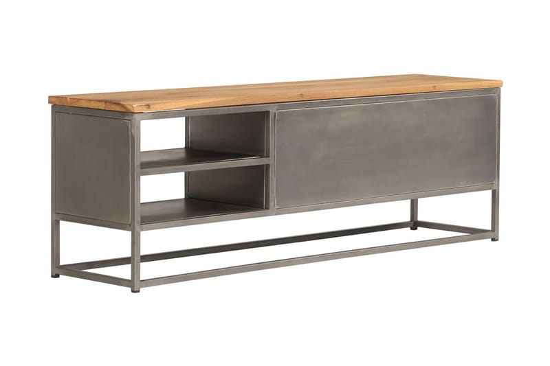 TV-bänk återvunnen teak och stål 120x30x40 cm - Brun - Möbler - Vardagsrum - Tv-möbler & mediamöbler - Tv-bänkar