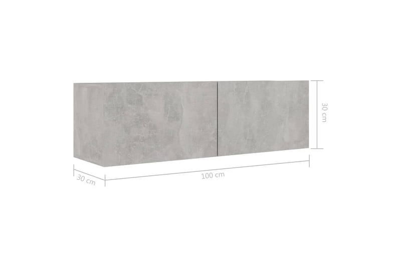 TV-bänk betonggrå 100x30x30 cm spånskiva - Grå - Möbler - Vardagsrum - Tv-möbler & mediamöbler - Tv-bänkar