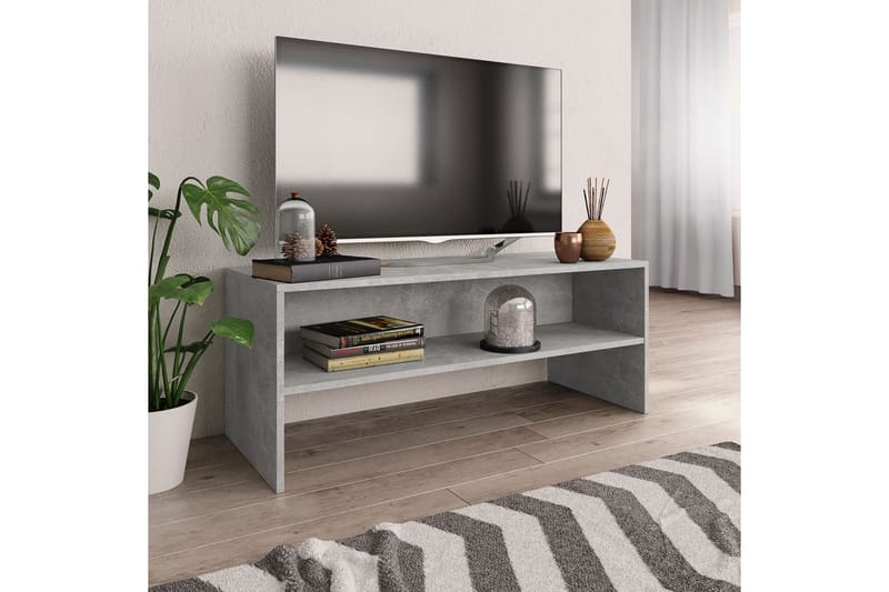 TV-bänk betonggrå 100x40x40 cm spånskiva - Grå - Möbler - Vardagsrum - Tv-möbler & mediamöbler - Tv-bänkar
