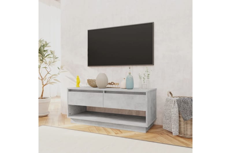 TV-bänk betonggrå 102x41x44 cm spånskiva - Grå - Möbler - Vardagsrum - Tv-möbler & mediamöbler - Tv-bänkar
