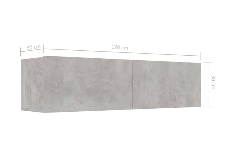 TV-bänk betonggrå 120x30x30 cm spånskiva - Grå - Möbler - Vardagsrum - Tv-möbler & mediamöbler - Tv-bänkar
