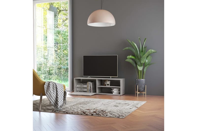 TV-bänk betonggrå 120x34x37 cm spånskiva - Grå - Möbler - Vardagsrum - Tv-möbler & mediamöbler - Tv-bänkar