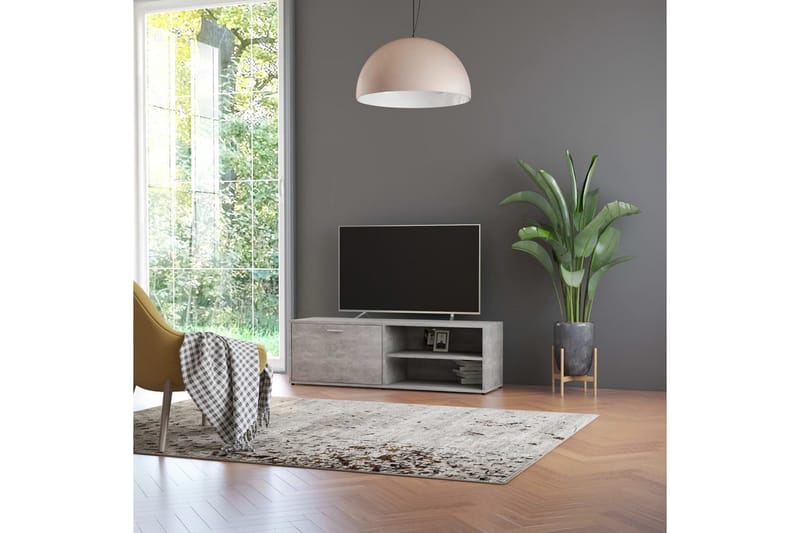 TV-bänk betonggrå 120x34x37 cm spånskiva - Grå - Möbler - Vardagsrum - Tv-möbler & mediamöbler - Tv-bänkar