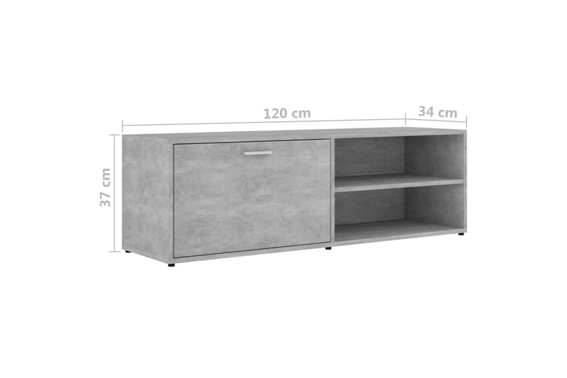 TV-bänk betonggrå 120x34x37 cm spånskiva - Grå - Möbler - Vardagsrum - Tv-möbler & mediamöbler - Tv-bänkar