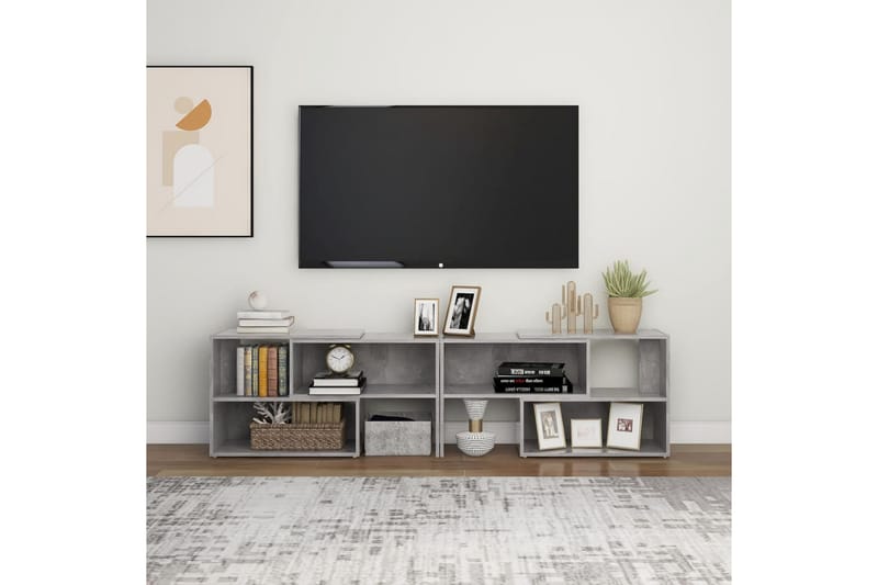 TV-bänk betonggrå 149x30x52 cm spånskiva - Grå - Möbler - Vardagsrum - Tv-möbler & mediamöbler - Tv-bänkar